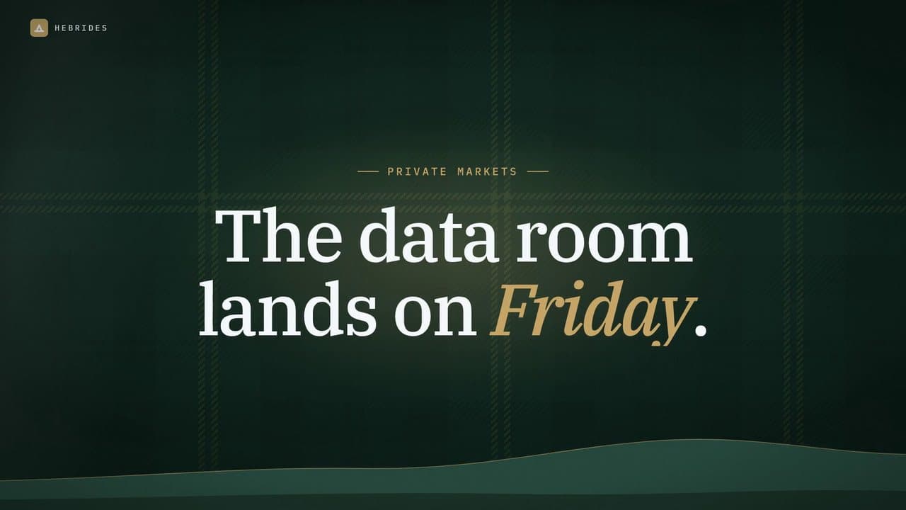 Hebrides in a minute: The workspace for private markets, from data room to IC memo.